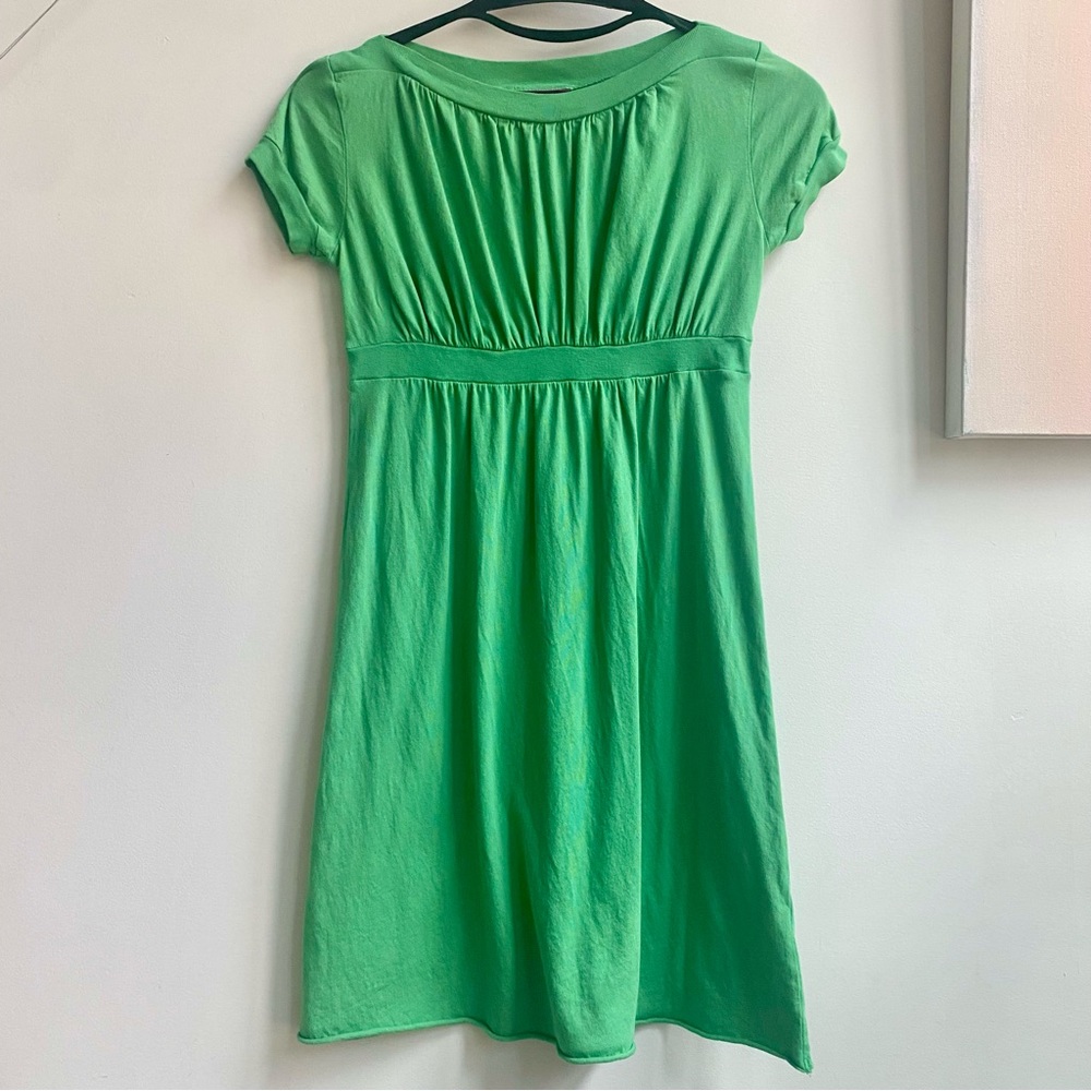 EUC Anthropologie Velvet by Graham & Spencer Green Cotton Summer Dress Size SP - Picture 2 of 6